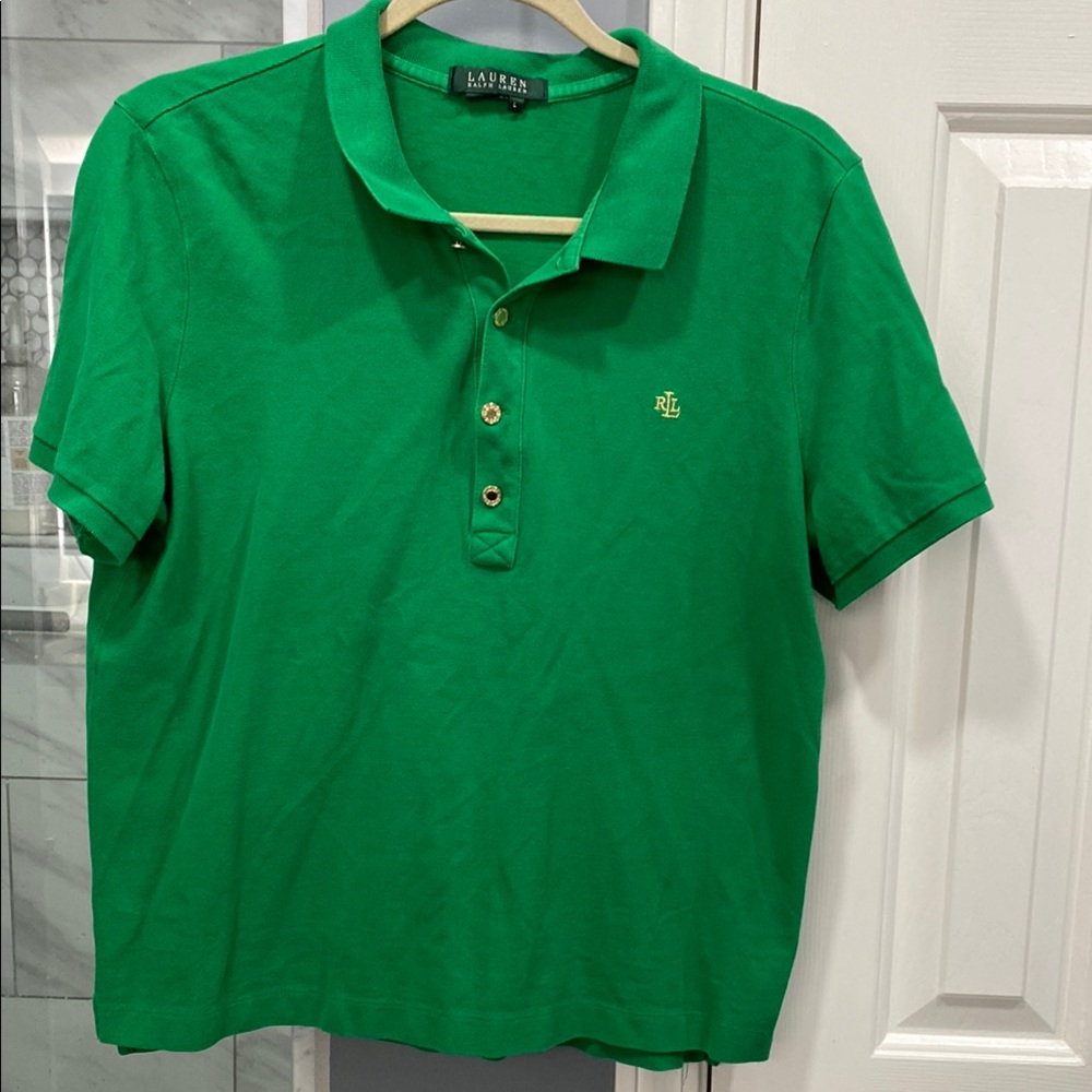 Ralph Lauren Green Polo Classic Cotton Top